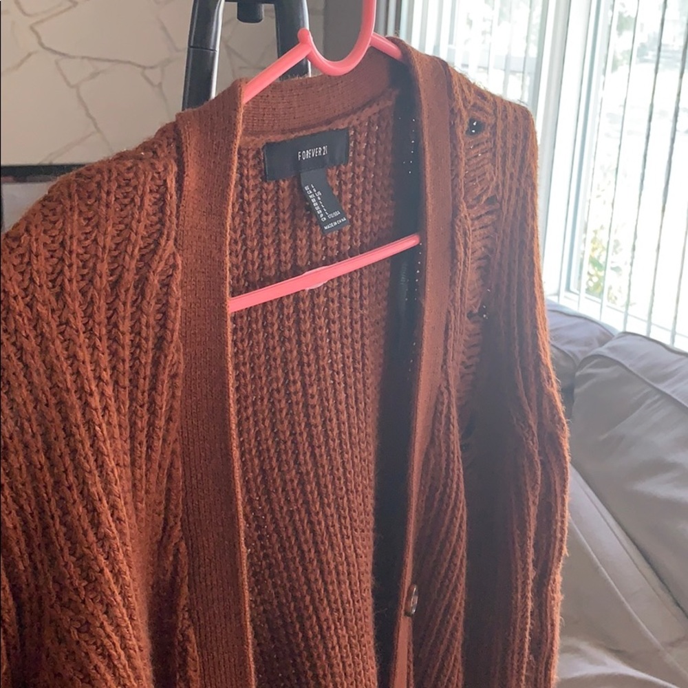 Forever 21 Distressed Cardigan, US Women’s Large
